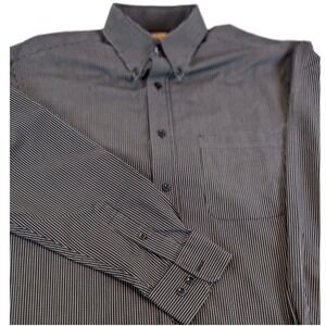 Roundtree & York Men's Striped Button Up Dress Shirt - Long Sleeve Office Career